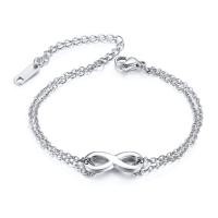 Stainless Steel Jewelry Bracelet, Infinity, fashion jewelry & for woman, silver color, 17+6.5cm, Sold Per Approx 6.69 Inch Strand