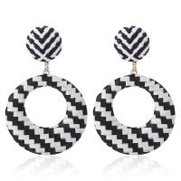 Zinc Alloy Drop Earrings with Rattan plated for woman nickel lead & cadmium free Sold By Pair
