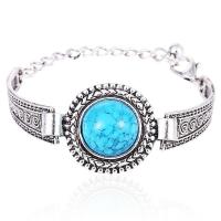 Tibetan Style Bracelet, with turquoise, plated, different styles for choice & for woman, nickel, lead & cadmium free, Sold By Strand