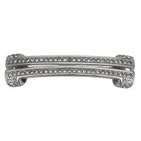 Stainless Steel Bracelet Finding, with rhinestone, original color, 42x11x11mm, Hole:Approx 4x8mm, Sold By PC