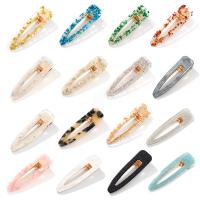 Alligator Hair Clip, Tibetan Style, with Acrylic, gold color plated, different styles for choice & for woman, nickel, lead & cadmium free, 68mm, 5PCs/Lot, Sold By Lot