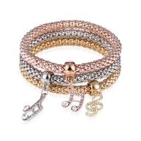 Zinc Alloy Bracelet plated three pieces & for woman & with rhinestone nickel lead & cadmium free Sold By Strand