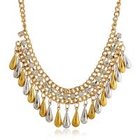 Zinc Alloy smykker halskæde, forgyldt, mode smykker & for kvinde & med rhinestone, gylden, nikkel, bly & cadmium fri, Solgt af Strand