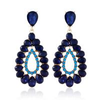 Zinc Alloy Drop Earrings with Rhinestone plated for woman nickel lead & cadmium free Sold By Pair