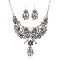 Zinc Alloy Jewelry Sets earring & necklace plated 2 pieces & fashion jewelry & for woman nickel lead & cadmium free Sold By Set