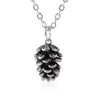 Tibetan Style Jewelry Necklace, with 5cm extender chain, Pinecone, plated, oval chain & for woman, more colors for choice, nickel, lead & cadmium free, 9.8x18mm, Length:Approx 18.12 Inch, 2Strands/Lot, Sold By Lot