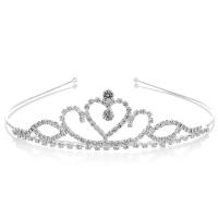 Tibetan Style Tiaras, silver color plated, for children & with rhinestone, nickel, lead & cadmium free, 32x135mm,120mm, Sold By PC