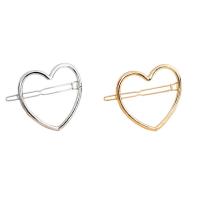 Hair Clip, Tibetan Style, Heart, plated, for woman & hollow, more colors for choice, nickel, lead & cadmium free, 42x45mm, 5PCs/Lot, Sold By Lot