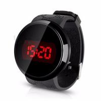 Мужские наручные часы, Силикон, с нержавеющая сталь, Другое покрытие, сенсорный экран & Мужский & блестящий в ночи, черный, 405mm, продается PC