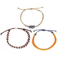 Ciré Nylon Set de bracelet, Réglable & trois pièces & pour femme, plus de couleurs à choisir, protéger l'environnement, sans nickel, plomb et cadmium, 3PC/fixé, Vendu par fixé