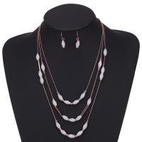 Zinc Alloy Jewelry Sets earring & necklace with Acrylic plated 2 pieces & fashion jewelry & for woman Sold By Set