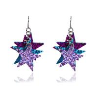 Zinc Alloy Drop Earrings with Sequins Star plated fashion jewelry & for woman nickel lead & cadmium free Sold By Pair