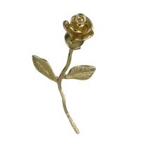 Bijoux pendentifs en laiton, Rose, doré, protéger l'environnement, sans nickel, plomb et cadmium, 19.50x44x9.50mm, Trou:Environ 1.5mm, 20PC/lot, Vendu par lot