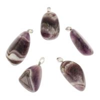 Purple Agate Pendants with Brass platinum color plated - Approx Sold By PC