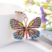 Zinc Alloy Key Clasp Butterfly plated for woman & with rhinestone nickel lead & cadmium free Sold By PC