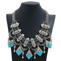 Fashion Statement Necklace Zinc Alloy with turquoise plated Adjustable & for woman nickel lead & cadmium free 64mm Length 20 Inch Sold By Lot