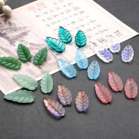 Fashion Lampwork Pendants, Leaf, plated, DIY, more colors for choice, 23*10mm, 10PCs/Lot, Sold By Lot