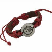 PU Leather Cord Bracelets, plated, Unisex, more colors for choice, Sold Per 6.6 Inch Strand