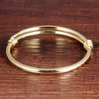 Brass Children Bangle, 18K gold plated, Adjustable & fashion jewelry, golden, nickel, lead & cadmium free, 120mm, Sold By PC