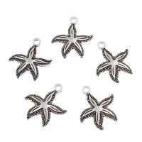 Tibetan Style Pendants, Starfish, antique silver color plated, nickel, lead & cadmium free, 25x23x2mm, Hole:Approx 2mm, Approx 100PCs/Bag, Sold By Bag