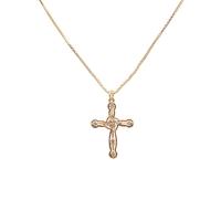 Cubic Zircon Micro Pave Brass Necklace, with 5cm extender chain, Cross, gold color plated, Unisex & box chain & different styles for choice & micro pave cubic zirconia, more colors for choice, nickel, lead & cadmium free, Sold Per Approx 17.72 Inch Strand