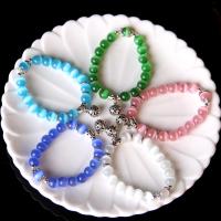 Cats Eye Bracelets, with Tibetan Style, Unisex & anti-fatigue, more colors for choice, 10mm, Sold Per Approx 6.30 Inch Strand