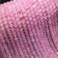 Rose Quartz Χάντρα, γυαλισμένο, DIY & πολύπλευρη, ροζ, 5x6mm, Περίπου 63PCs/Strand, Sold Per Περίπου 15 inch Strand