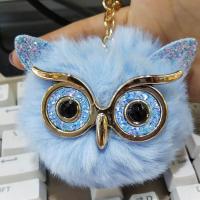 Zinc Alloy Key Clasp with Polyester Owl plated cute & fashion jewelry nickel lead & cadmium free 80mm Sold By PC