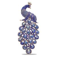Zinc Alloy Brooches with Rhinestone Peacock plated fashion jewelry & for woman nickel lead & cadmium free Sold By PC