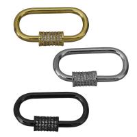 Brass Jewelry Clasps, plated, micro pave cubic zirconia, more colors for choice, nickel, lead & cadmium free, 29x17x6mm, Hole:Approx 24.5x8.5mm, 5PCs/Lot, Sold By Lot