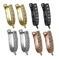Brass Lever Back Earring Component plated micro pave cubic zirconia nickel lead & cadmium free 1mm Approx 1mm Sold By Lot