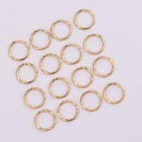 Messing geöffnete Sprung -Ring-, facettierte, originale Farbe, frei von Nickel, Blei & Kadmium, 13x1.5mm, 50PCs/Tasche, verkauft von Tasche