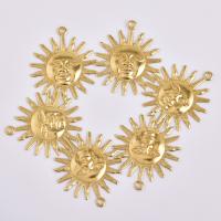 Brass Jewelry Pendants, Sun, original color, nickel, lead & cadmium free, 25x22mm, Hole:Approx 1mm, 50PCs/Bag, Sold By Bag