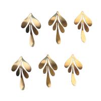 Brass Jewelry Pendants, Leaf, original color, nickel, lead & cadmium free, 46x26x0.73mm, Hole:Approx 1mm, 50PCs/Bag, Sold By Bag