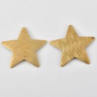 Brass Jewelry Pendants Star brushed original color nickel lead & cadmium free 38mm Approx 1.5mm Sold By Bag