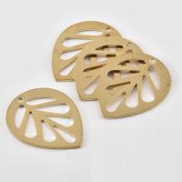 Hollow Brass Pendants, Leaf, original color, nickel, lead & cadmium free, 30x24x0.80mm, Hole:Approx 1.5mm, 100PCs/Bag, Sold By Bag
