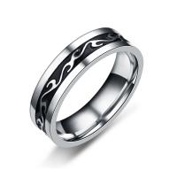 Hombres de acero inoxidable anillo del dedo, con esmalte, chapado, Joyería & diverso tamaño para la opción & para hombre, plateado, Vendido por UD
