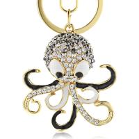 Zinc Alloy Key Clasp Octopus plated durable & Unisex & enamel & with rhinestone nickel lead & cadmium free Sold By PC