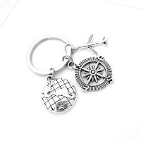 Tibetan Style Key Clasp, silver color plated, durable & Unisex, nickel, lead & cadmium free, 25mm, 3Strands/Lot, Sold By Lot