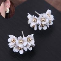Zinc Alloy Stud Earring stainless steel post pin plated fashion jewelry & for woman nickel lead & cadmium free 21*14mm Sold By Pair