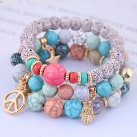 Tibetan Style Bracelet, with Wood & Resin, plated, multilayer & for woman, more colors for choice, nickel, lead & cadmium free, 170mm, Sold By Strand