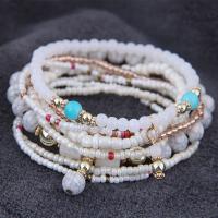 Seedbead Bracelet plated multilayer & for woman nickel lead & cadmium free 170mm Sold By Strand