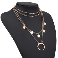 Tibetan Style Necklace, plated, multilayer & for woman, more colors for choice, nickel, lead & cadmium free, Sold By Strand