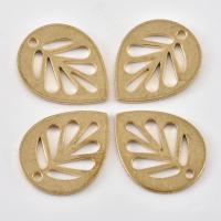 Hollow Brass Pendants, Leaf, original color, nickel, lead & cadmium free, 14x11x0.70mm, Hole:Approx 1mm, 50PCs/Bag, Sold By Bag