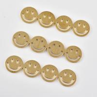 Brass Findings Smiling Face DIY & hollow original color nickel lead & cadmium free Sold By Bag