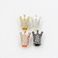Rhinestone Zinc Alloy Beads Crown plated with rhinestone nickel lead & cadmium free Approx 2mm Sold By Bag