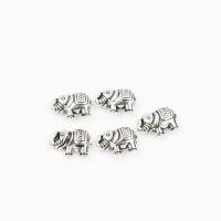 Tibetan Style Animal Beads, Elephant, antique silver color plated, nickel, lead & cadmium free, 6x12mm, Hole:Approx 2mm, 20PCs/Bag, Sold By Bag
