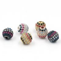 Tibetan Style Jewelry Beads, Round, plated, micro pave cubic zirconia, more colors for choice, nickel, lead & cadmium free, 8mm, Hole:Approx 2mm, 10PCs/Bag, Sold By Bag