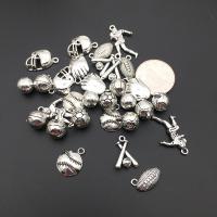 Tibetan Style Pendants, plated, DIY & mixed, silver color, nickel, lead & cadmium free, 10x20mm, 2Bags/Lot, 30PCs/Bag, Sold By Lot
