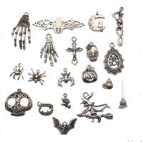 New Hot Halloween Jewelry and Decor, Tibetan Style, plated, fashion jewelry & DIY & mixed, silver color, nickel, lead & cadmium free, 2Bags/Lot, 57PCs/Bag, Sold By Lot